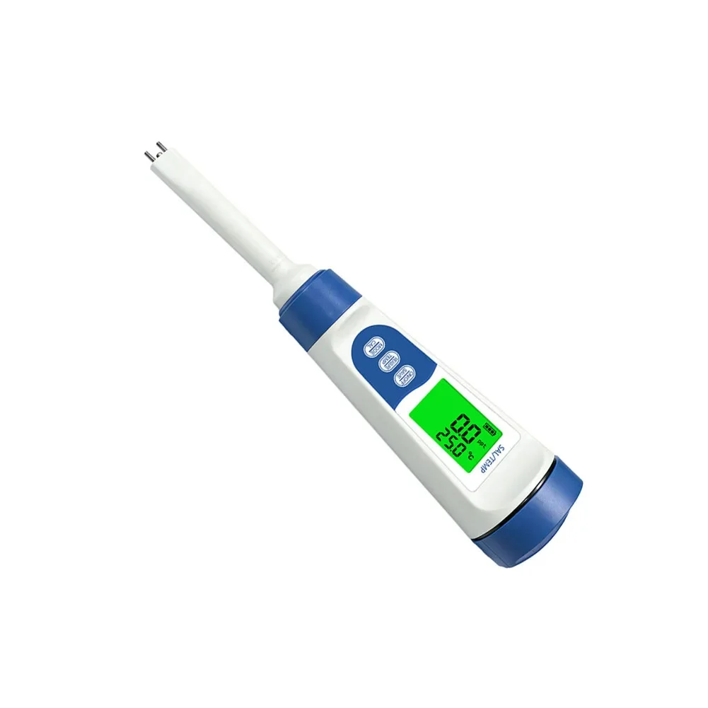 KS01 High Accuracy Salinity Meter with Auto Temp Compensation 0.01%~10.00% Range Green Backlit Screen for Field Use