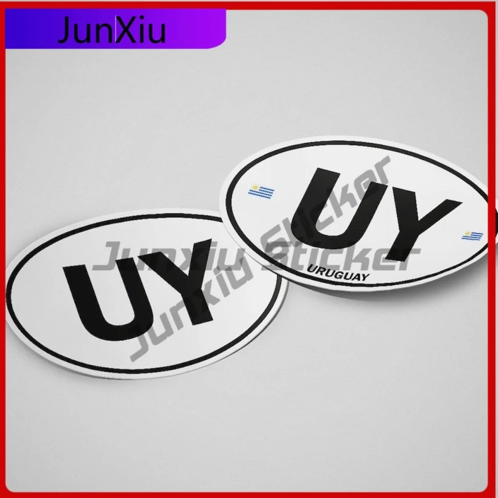 

Uruguay Flag Sticker Oval-shaped White and Black Country Cool Car Windows Campers Scratch Proof Scratch Resistant Vehicle Decor
