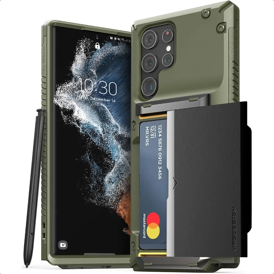 

VRS DESIGN Compatible with Galaxy S22 Ultra Case [Damda Glide Pro] Sturdy Semi Auto Wallet [4 Cards] Case for Galaxy S22 Ultra
