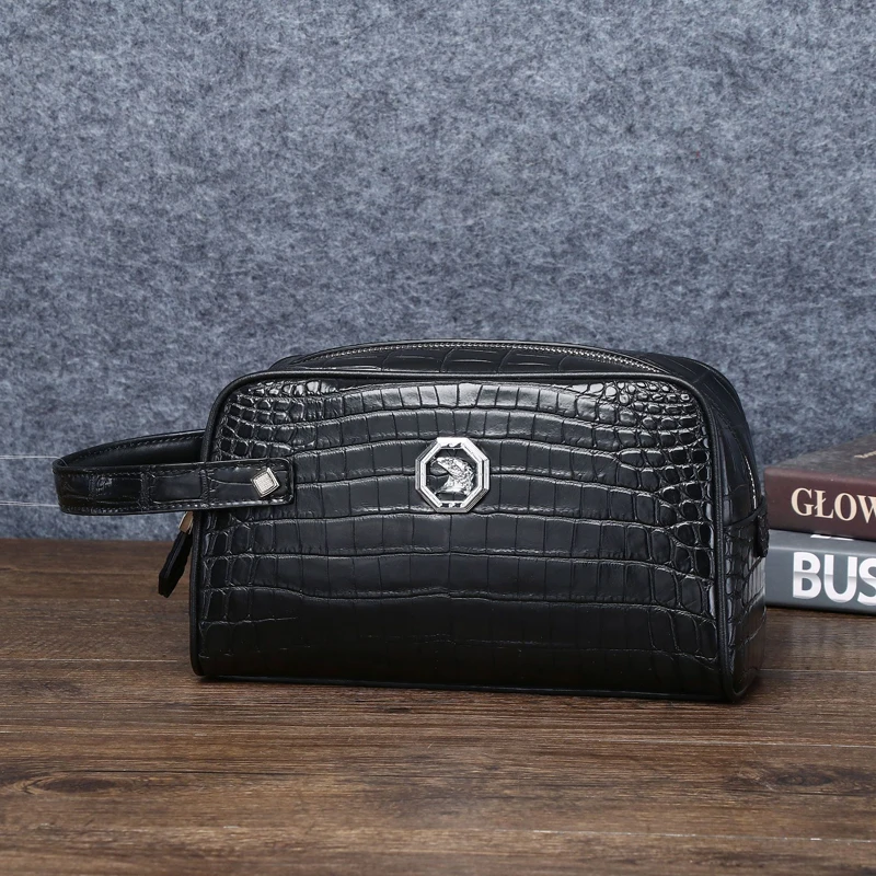 Genuine Leather Men's Clutch Bag English Style Handheld Wallet for Business And Casual Use