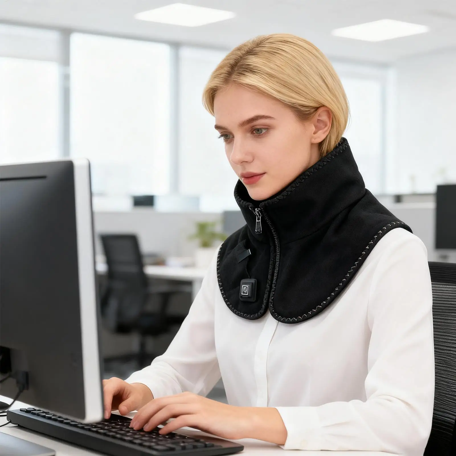 وسادة تسخين كهربائية USB للرقبة والأكتاف، مسامية لتدفئة الطقس البارد للتنقل وركوب الدراجات والتخييم والرجال والنساء