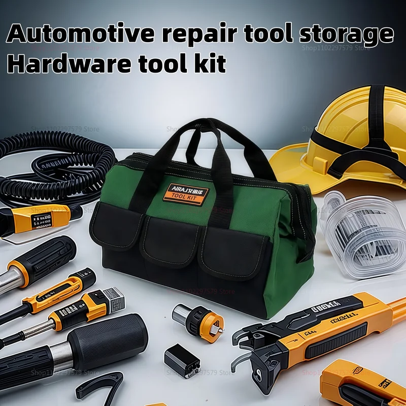 منظم حقيبة أدوات كهربائي كبير شديد التحمل مقاوم للماء ومضاد للسقوط وجيوب متعددة لمرآب ورشة عمل البناء
