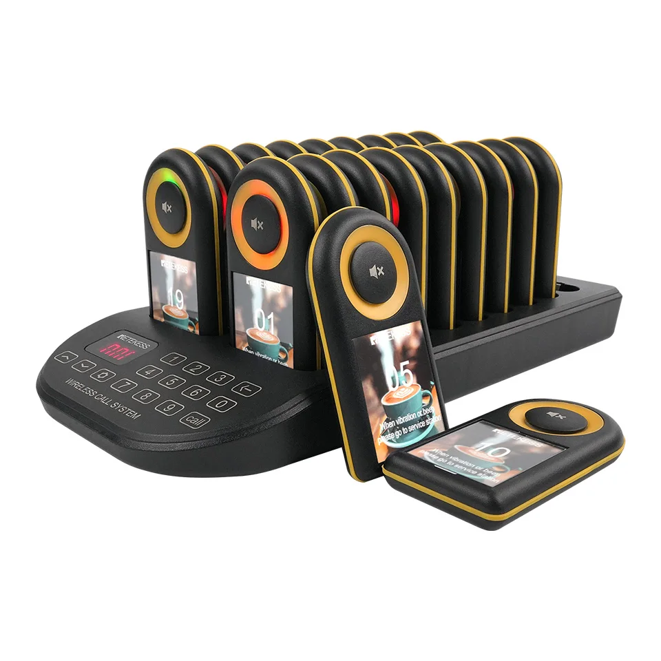 RETEKESS TD169 Drahtloses Restaurant-Pager-System, Vibrationsglocke, wasserdichter Vibrator, Coaster-Buzzer mit großer Reichweite für Food Truck und Café – Detail 19