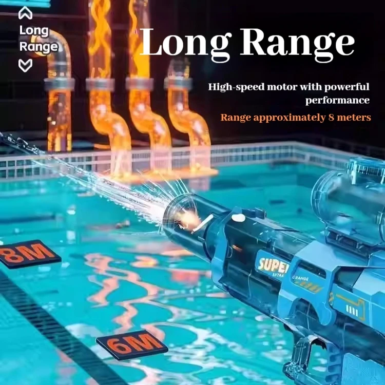 電動水鉄砲 安全 ライトスプレー 炎効果 連続高圧 高速 強力 アウトドア 水鉄砲 おもちゃ