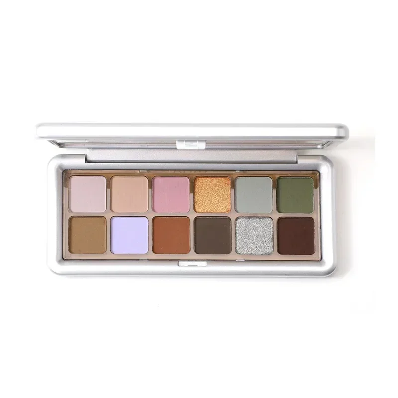 Paleta de sombras de ojos con purpurina para mujer, 12 colores, brillo, belleza, Color de ojos, Maquillaje a prueba de agua