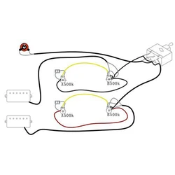 Lp Electric Guitar Pickups Wiring Harness Kit 2T2V 500K Pots 3 Way Switch With Jack For Dual Humbucker Gibson Les Pual Style Gui