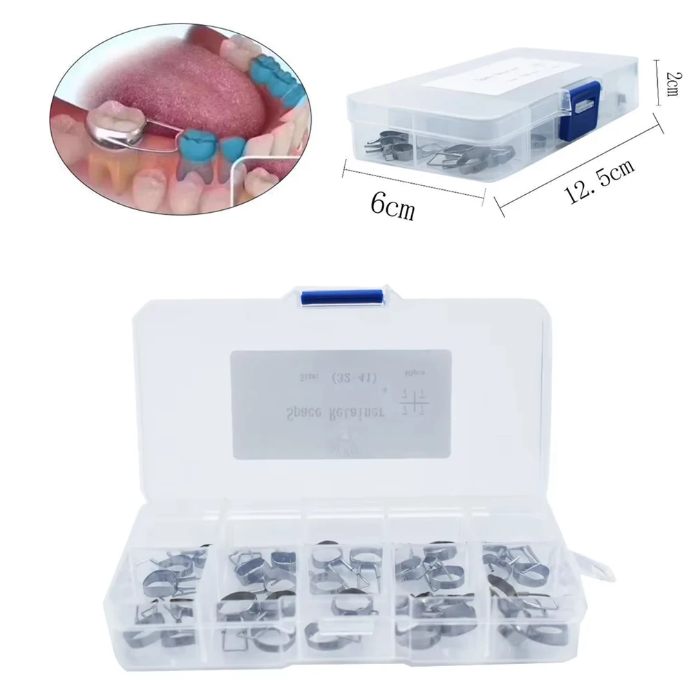 

40Pcs Orthodontic Molar Space Maintainer for Kids 2nd 32#-41# Size Dental Gap Retainer Bands Children Braces Tools