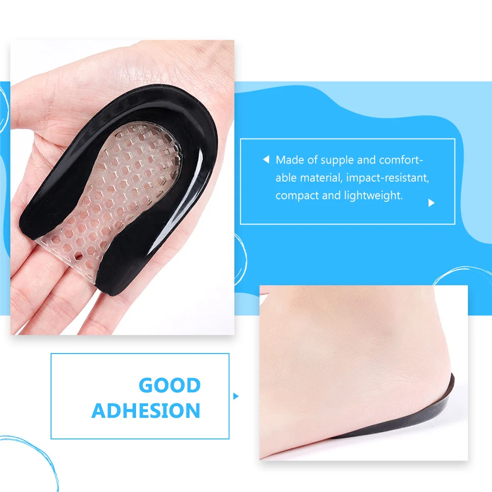 

2pcs Half Yard Heel Pad Shock-Absorbing Silicone Heel Cushion For Men Women Anti-Slip Foot Care Insoles Pain Relief