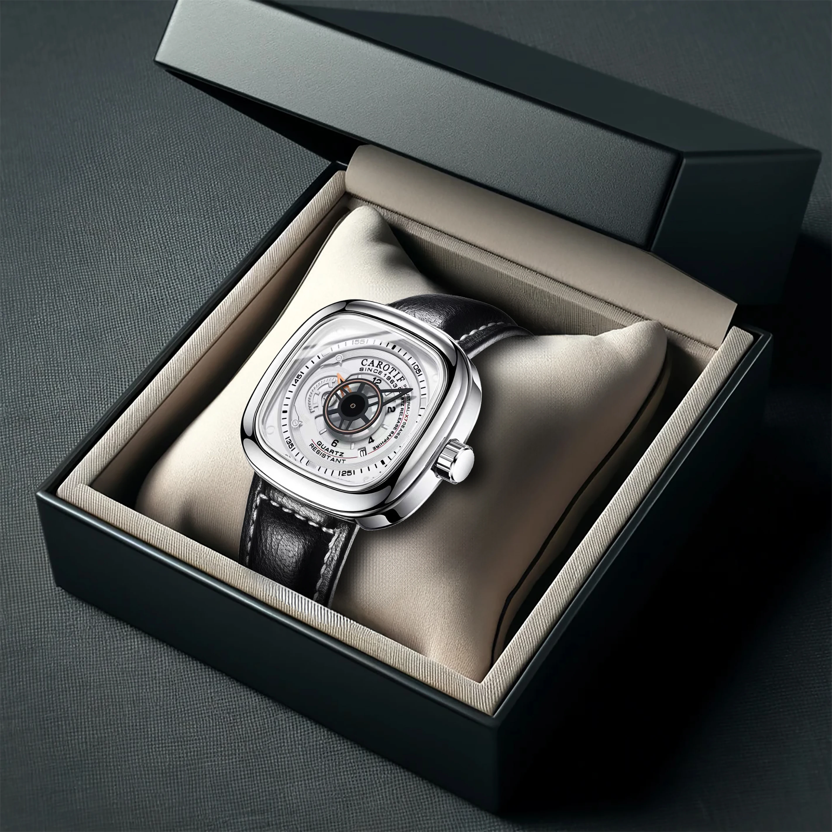 New men's watch with a casual style, novel,simple,classic,versatile,high-end temperament,handsome,sunny calendar,quartz watch