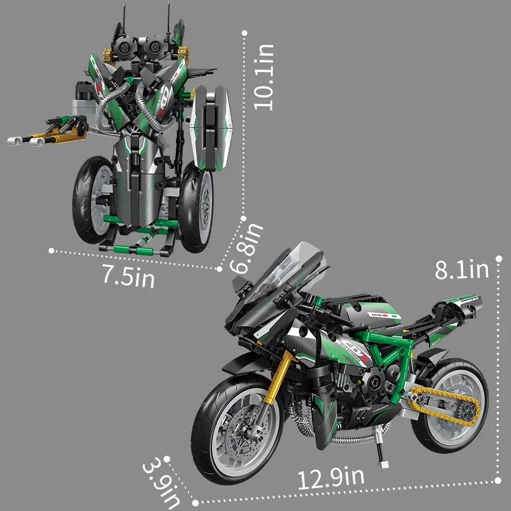 مجموعات كتل بناء دراجة نارية للأولاد ، لعبة تشوه ، لعبة دراجة نارية ، بناء نموذج دراجة نارية ، أكثر من 8 سنوات