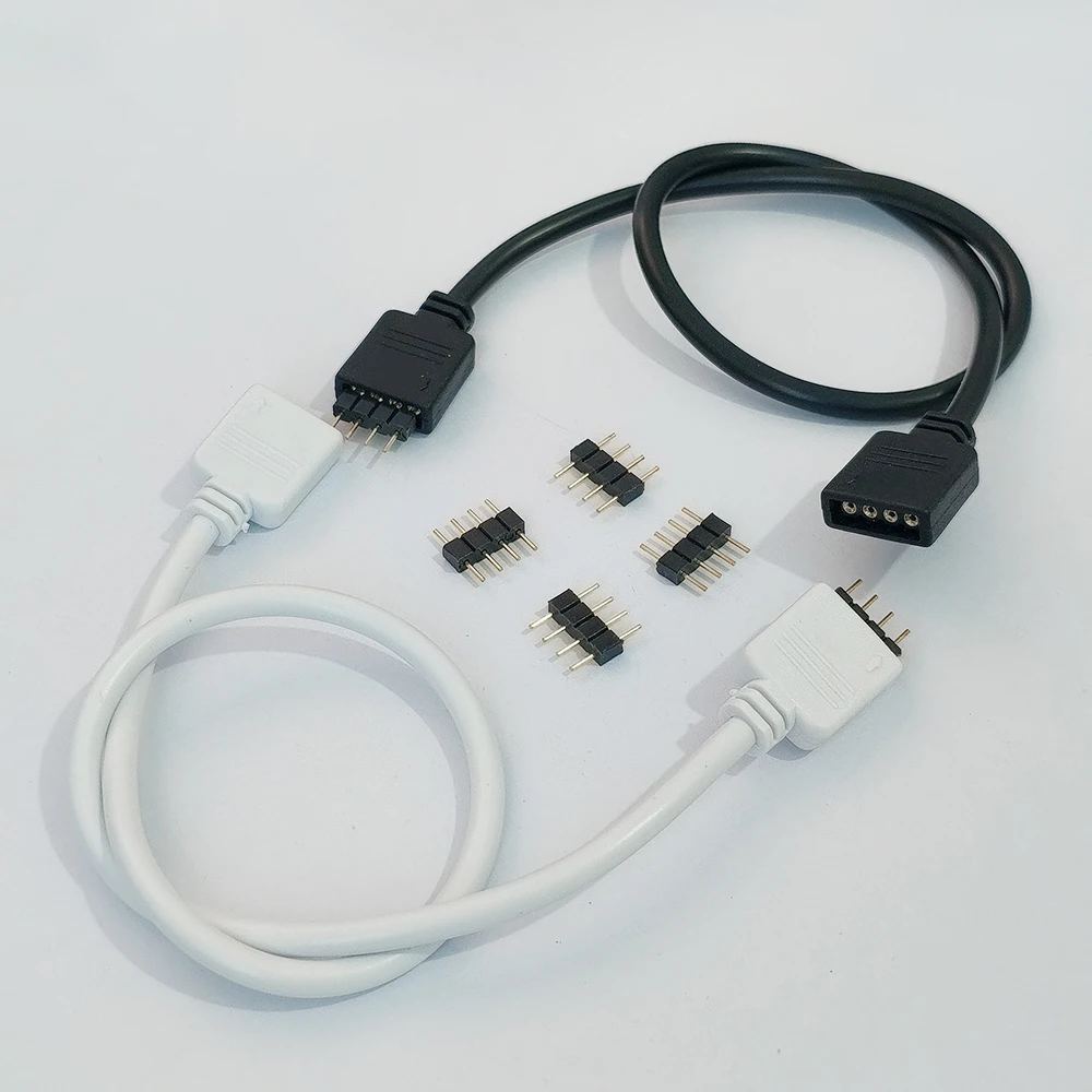 1 Stück lötfreier 4-poliger Dual-Buchsen-Verlängerungskabel für RGB- und RGBW-LED-Streifen, geeignet für 3528- und 5050-RGB-Lichtstreifen-Controller. – Detail 2