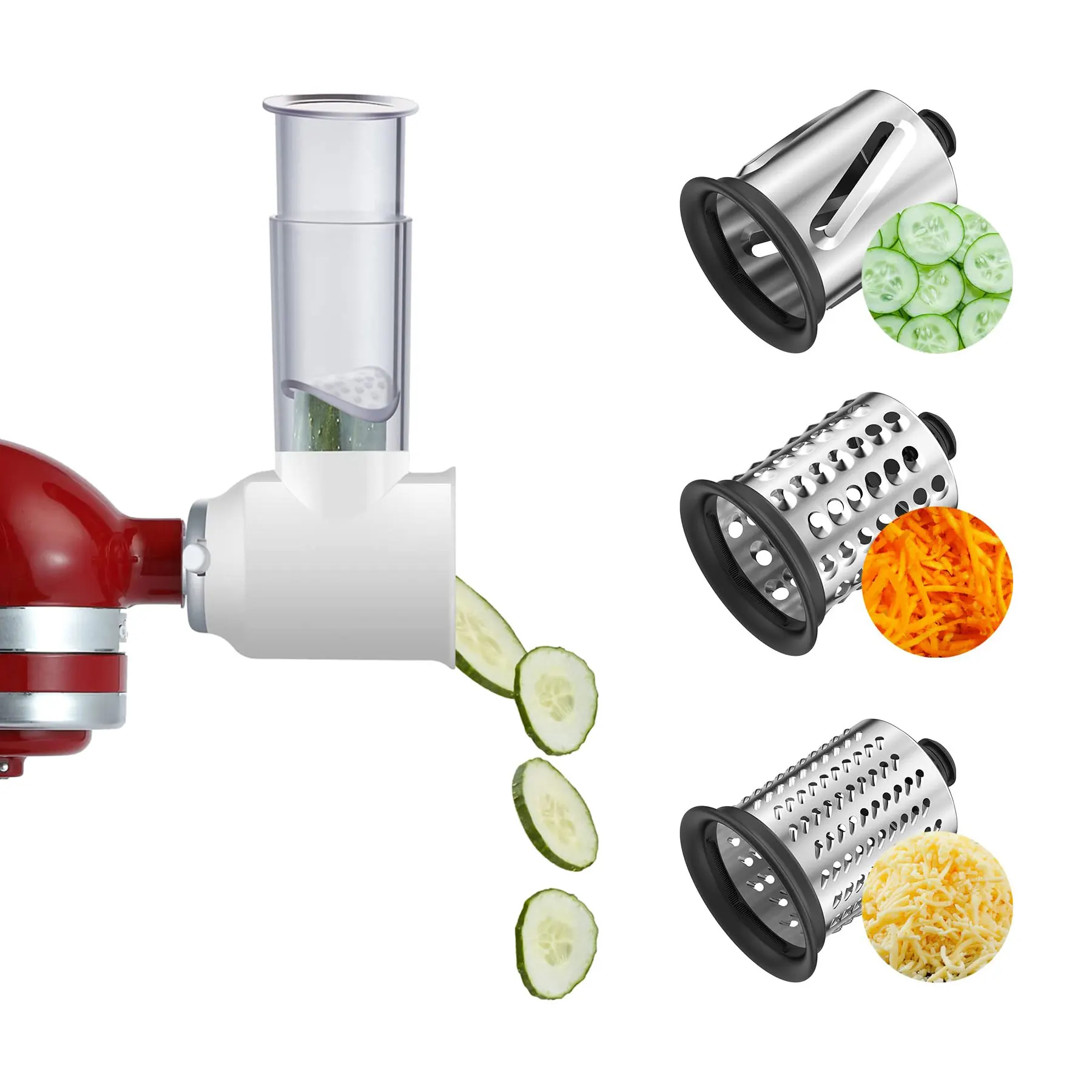 Slicer Shredder Attachment for KitchenAid Stand Mixers Easy Clean Dishwasher Safe Vegetable Cheese Grater Salad Maker