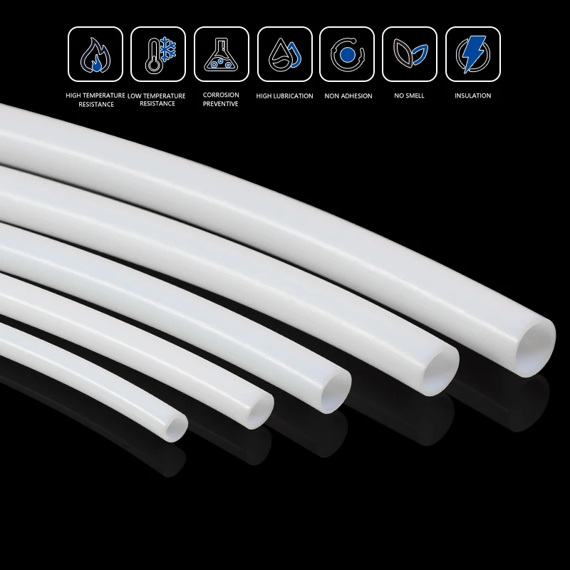 1~10m PTFE Tube Milk White ID 0.5 1 2 2.5 3 4 5 6 7 8 10 mm 600V Extruder J-head Rigid Pipe Insulated Hose For 3D Printer Parts