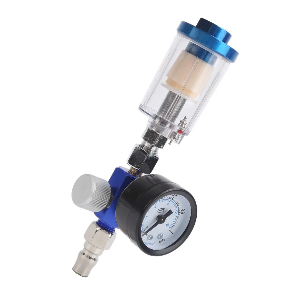 

Pressure Gauge Oil Water Separator G1/4" Inlet G1/4" Outlet Air Regulator Gauge Water Filter Oil Traps
