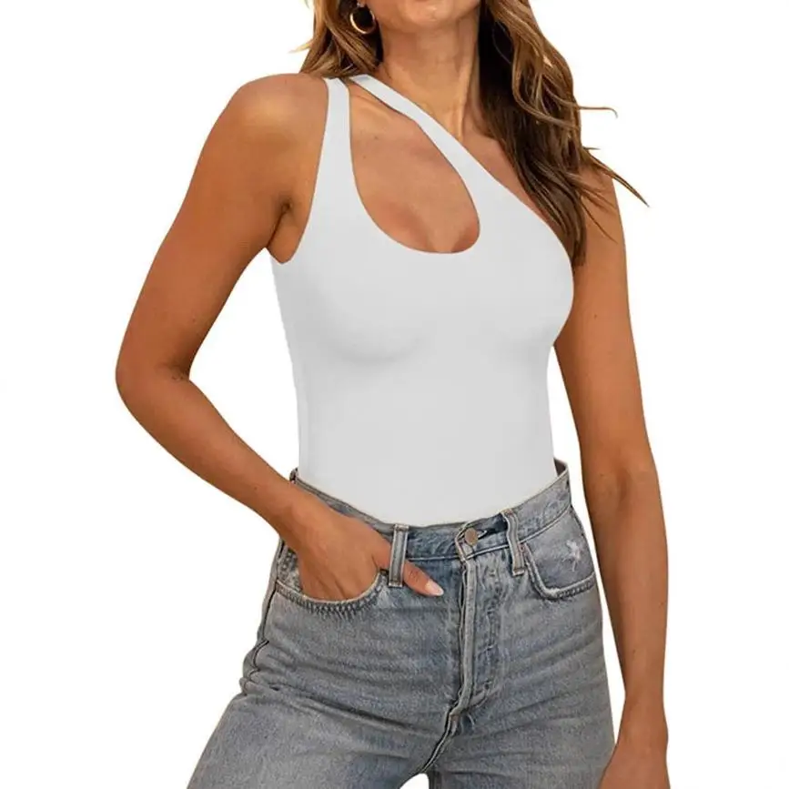 

Женский тонкий комбинезон с высокой талией на одно плечо, длинные брюки из полиэстера, весенний сезон, средняя талия