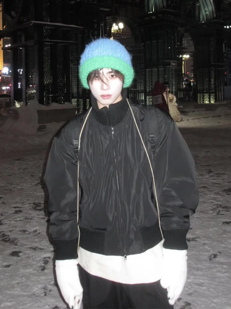 

American Sle Bomber Pilot Jaet Cotton Coat Men's ort Fce Lined Warm Stand Collar Jaet Thiened Winter Outerwear