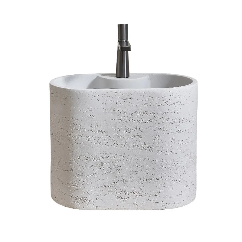 

Настенный травертиновый умывальник Бытовая ванная комната Умывальник Встроенный настенный умывальник