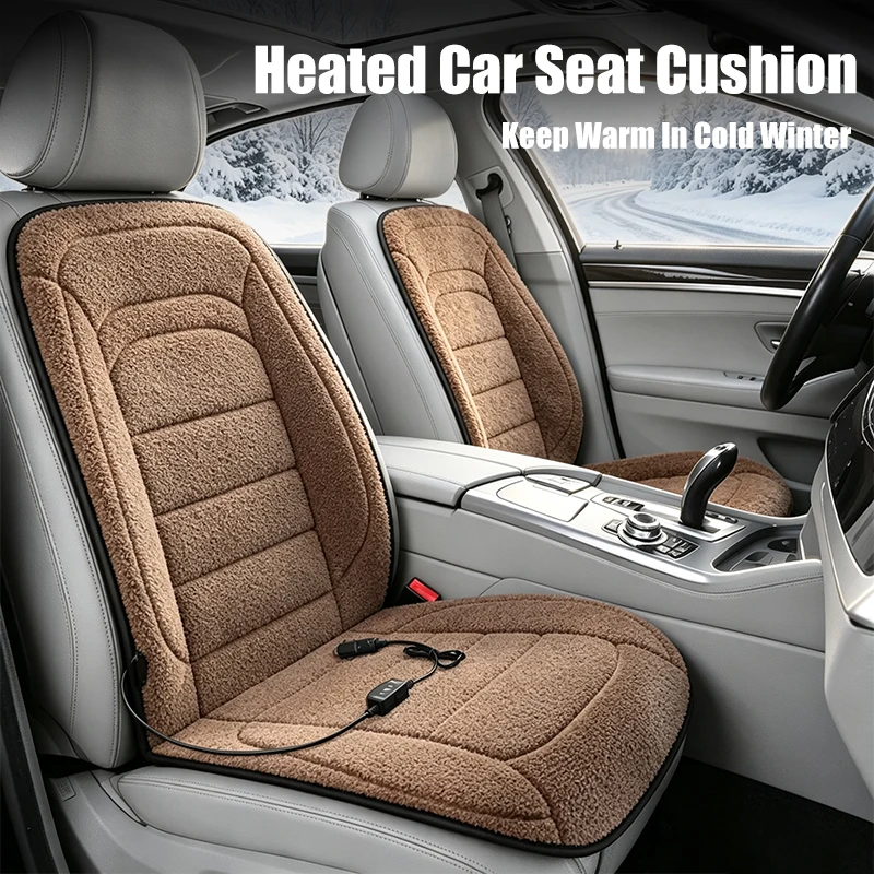 Winter Heated Car Seat Cover 12V Heating Warmer Car Seat Cushion Auto Universal Protector Cloak Cover Pads Set New Thickened