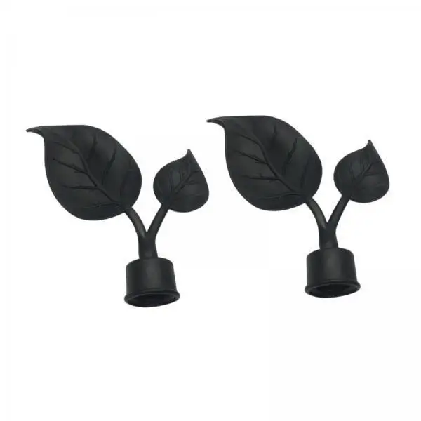 Curtain Rod Finials Set PP Leaf Design End Bar Curtains Accessory for Living Room Bedroom Windows