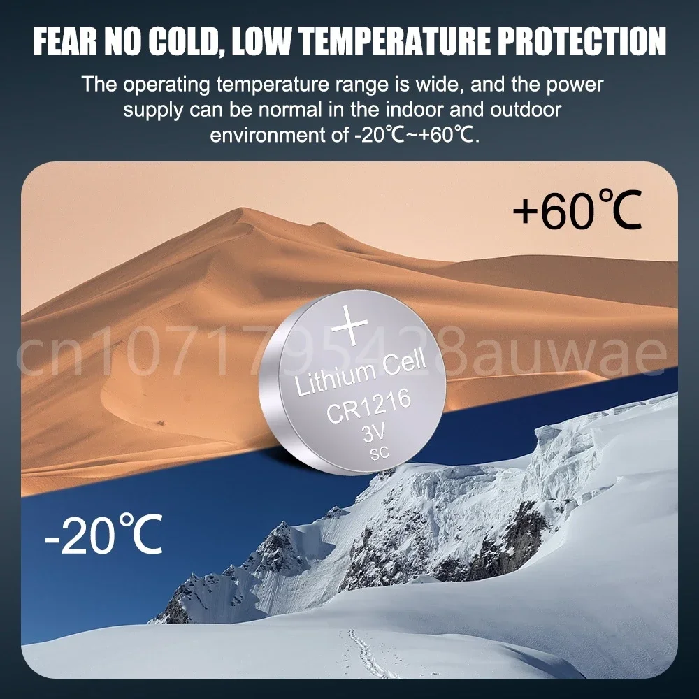 리모컨 컴퓨터 계산기용 리튬 리튬 이온 코인 셀 단추 배터리, CR 1216 시계, 50-200PCs, 3V CR1216