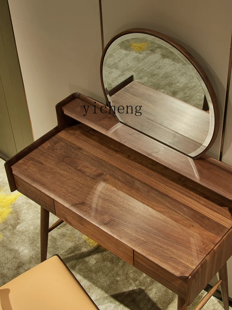 

LX Walnut Dressing Table Multi-Functional Makeup Table Storage Solid Wood