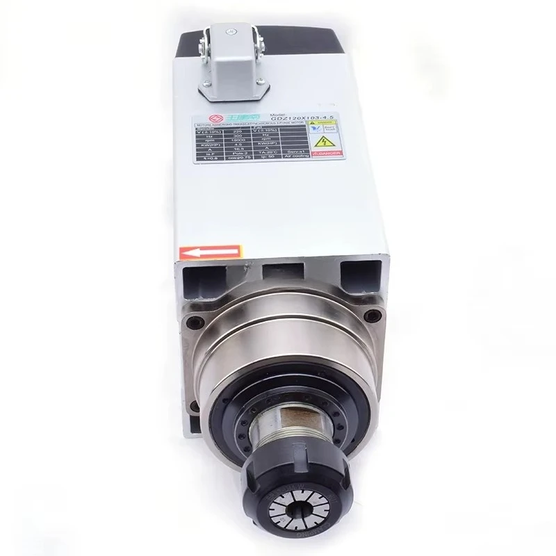 120*103 4.5kw ER32 Air-Cooled Spindle Motor CNC Router Spindle for Drilling Cutting Engraving 2mm Wood MDF Acrylic 220V/380V