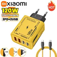 XIAOMI 4 Port USB C PD Ultra 120W Fast Charger USB 3.0 Type C EU Plug Mobile Phone Charger Quick Charging For iPhone Huawei 2025