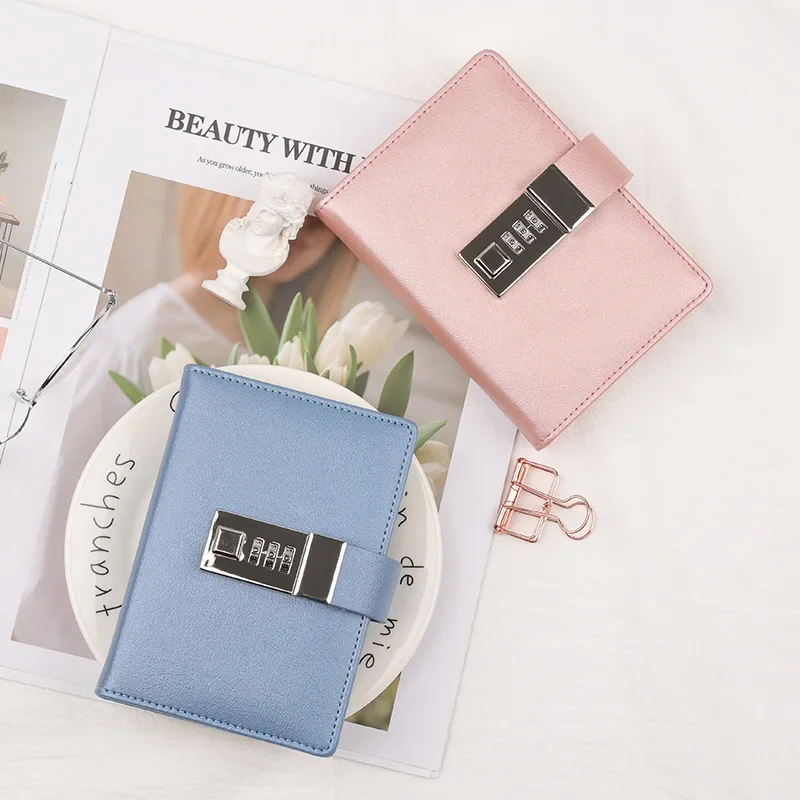 قفل كتاب مذكرات PU مصنوع يدويًا - مخطط جدول الأعمال وحساب اليد ومجلة الخصوصية للسفر #3