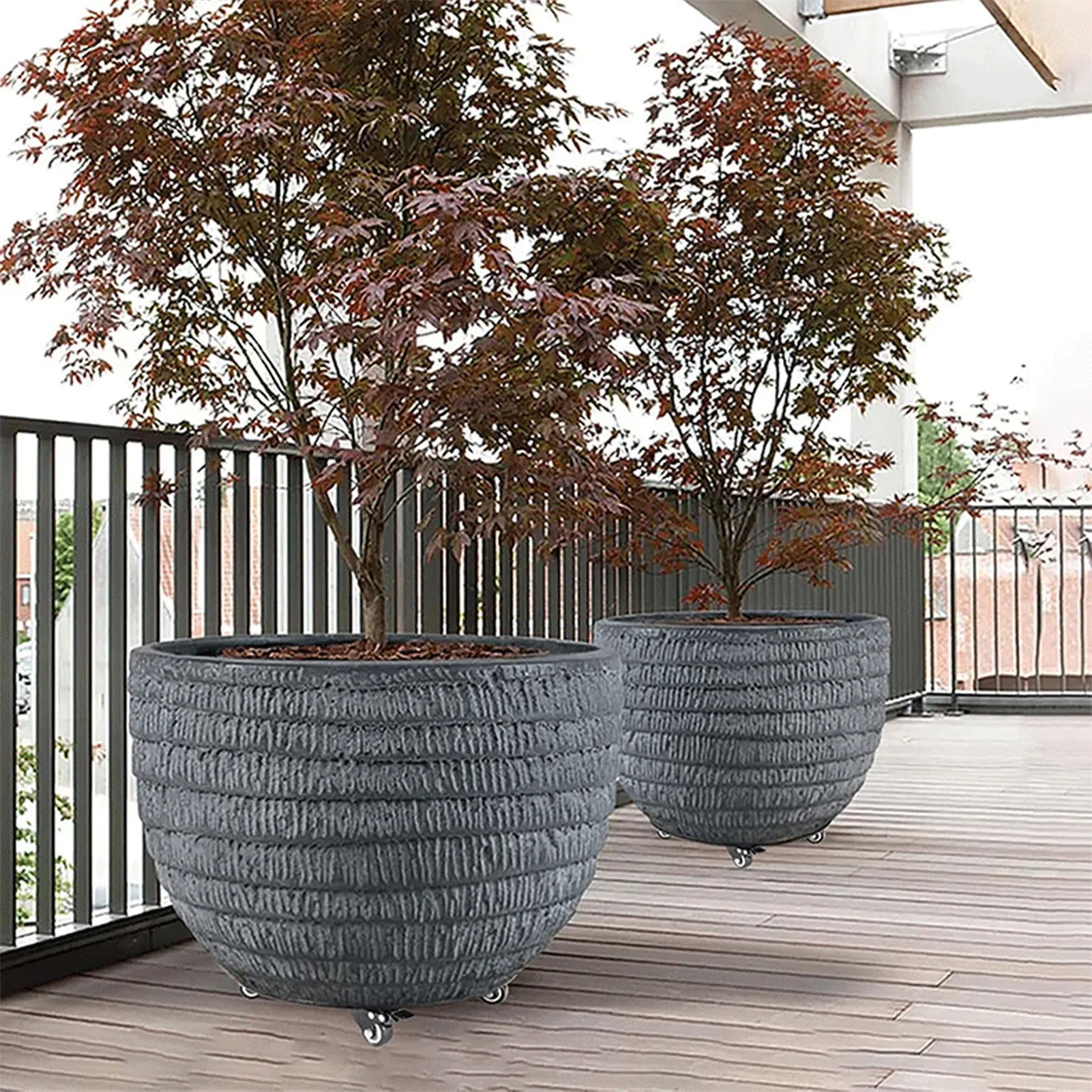Plant  Quiet Carbon Steel Lockable Wheels Weather Resistant Water Resistant Rolling Plant Stand for Living Room