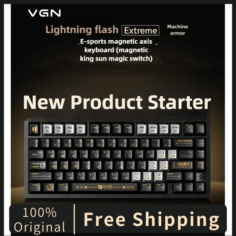 

VGN Flash75 изготовленная на заказ клавиатура с электромагнитной осью, полностью алюминиевый корпус, задняя панель из ледяного кристалла, клавиатура из алюминиевого блока с возможностью горячей замены