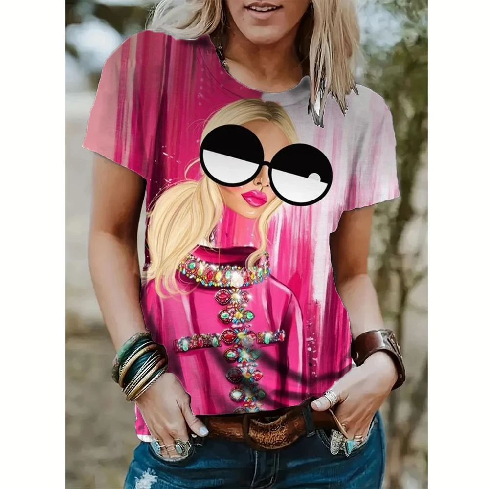 

Summer Abstract Face Women's T-Shirts 3D Print Women Casual Short Sleeve T Shirt Round Neck Tees Harajuku Tops Female Clothing