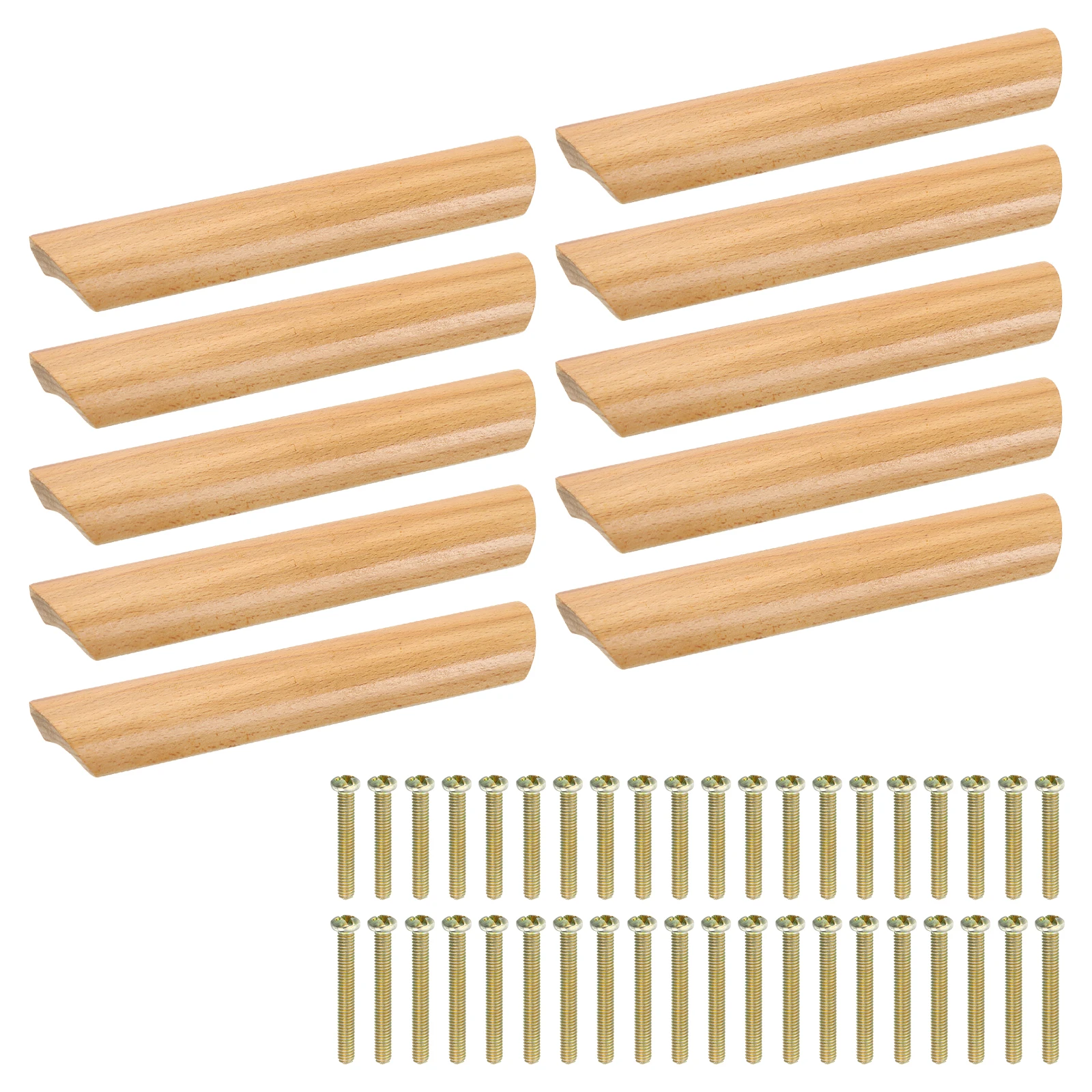8/10/15/20/25pcs Wood Drawer Pulls Handles Spacing Beech Wood Cabinets Drawer Knobs Pull Handles for Kitchen Cabinets Dresser