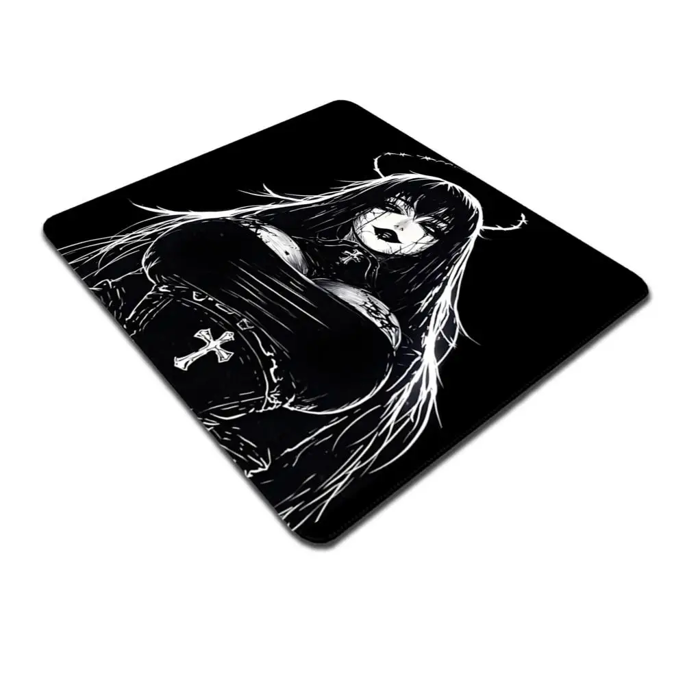 Anime Angel Dark Mouse Pad Office Computer Goth Black Mat Keyboard Tablepad PC Cabinet Carpet Gaming Accessories Small Mousepad