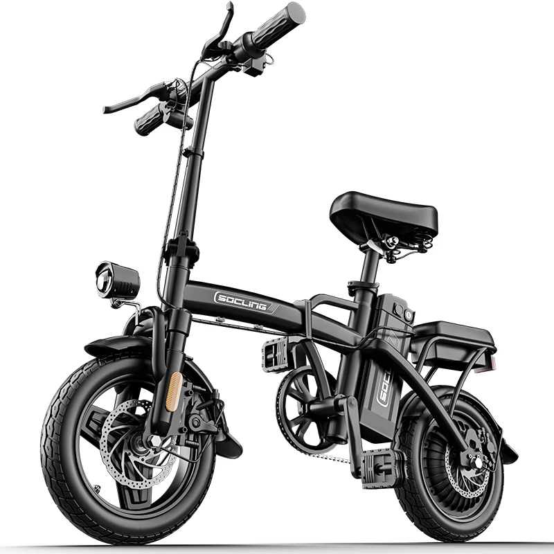 G11 14 Inch Folding Electric Bike 48V 10Ah Removable Lithium Battery Dual Disc Brake Portable Foldable Ebike Dual Shock Absorb E Bicycle for Adult City Commuting