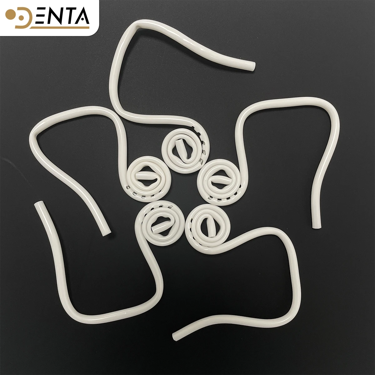 Dental Coiled Saliva Ejector Disposable Tongue Holder Flexible Bend Suction Tips Surgical Dental Tools for Clinic Oral Aspirator