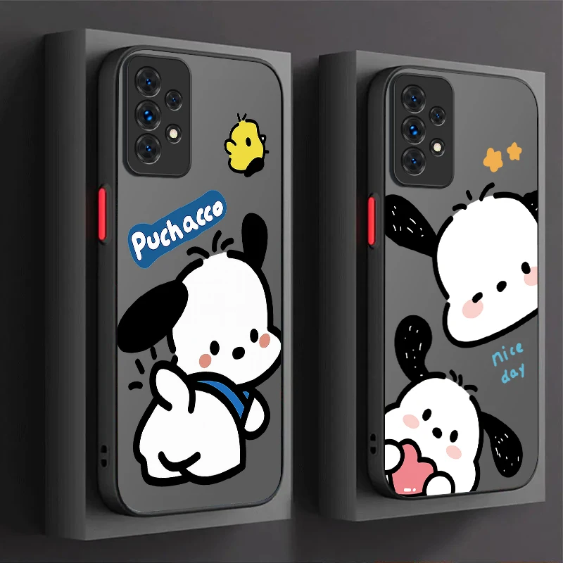Sanrio Pochacco Custodia per telefono carina per Samsung Galaxy A17 A07 A54 A05s A34 A24 A14 A73 A53 A33 A23 A13 A72 A52 A52s A32 A22 A12