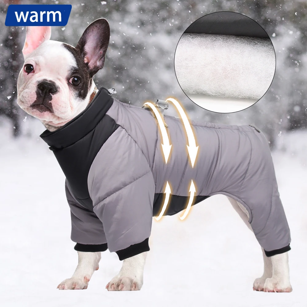 Dog Clothes Four Feet Clothing Warm Winter Coat Reflective Rainproof Dog Clothes Windproof Overall for Dogs Pet Cotton Clothes