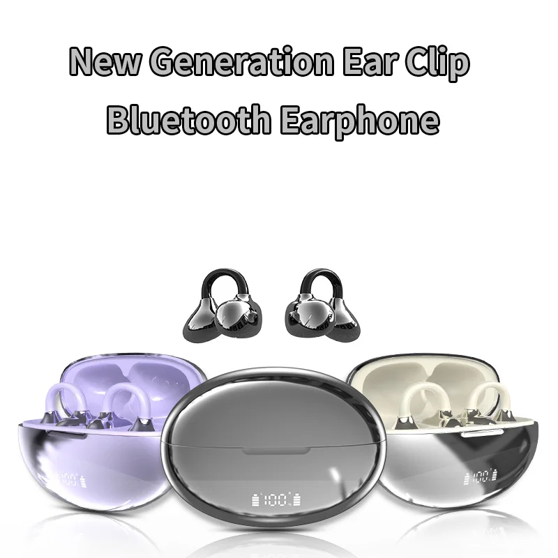 

Open Style Ear Clip Earphone Light Weight Design Comfortable Wear Long Battery Life HiFi Sound Effect Sport Earphone Listen