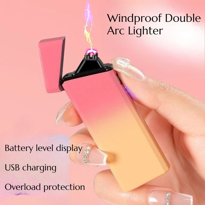 Gradual Dual Arc Ignition Device with Battery Level Display USB Charging Advanced Cigarette Accessory