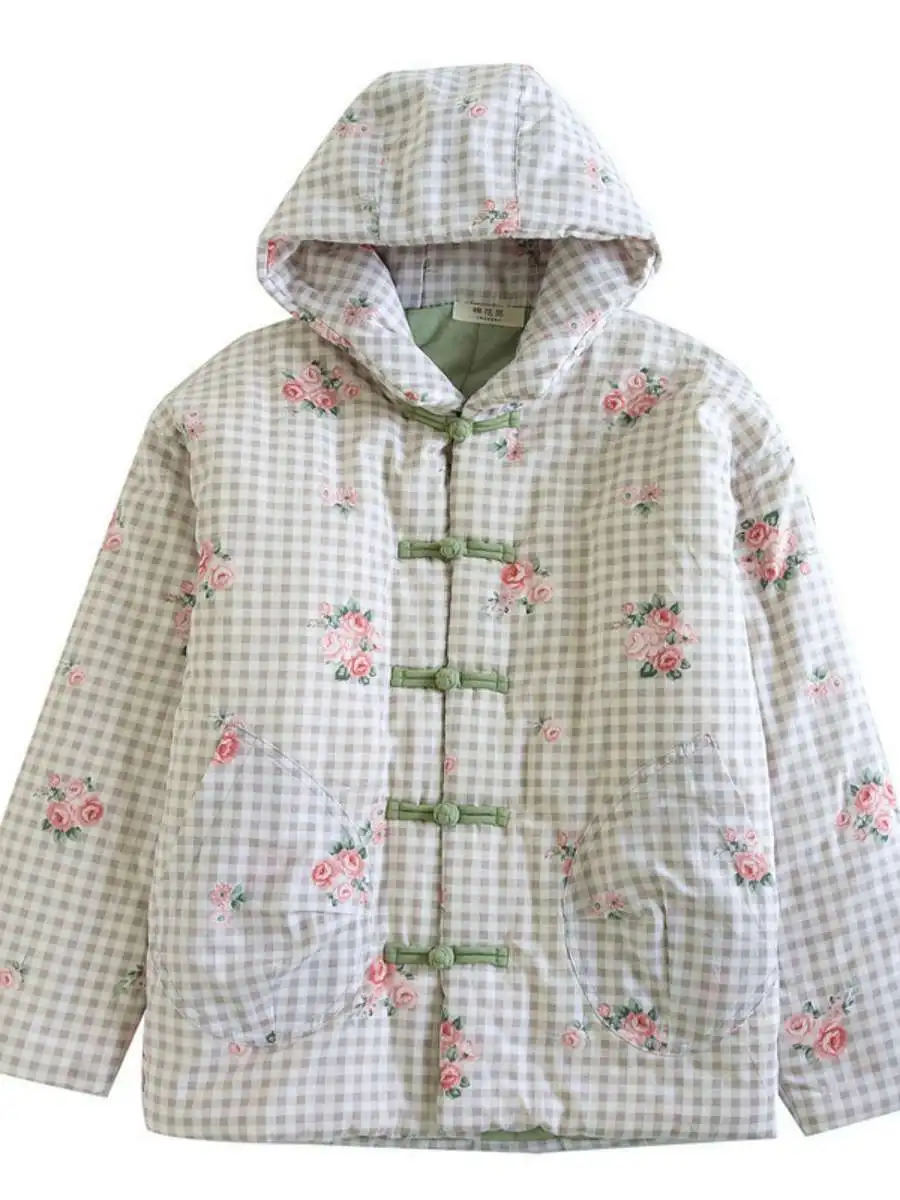 

Handmade Thi Cotton Jaet with Hood for Winter Warm Outerwear Travel Friendly Pure Cotton Coat Long Sve No Brand