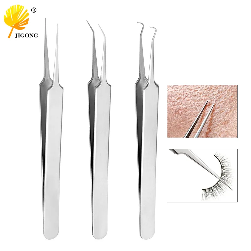 Bent mouth/oblique mouth/pointed mouth clip, stainless steel acne clip cell clip blackhead clip squeeze acne acne beauty tool