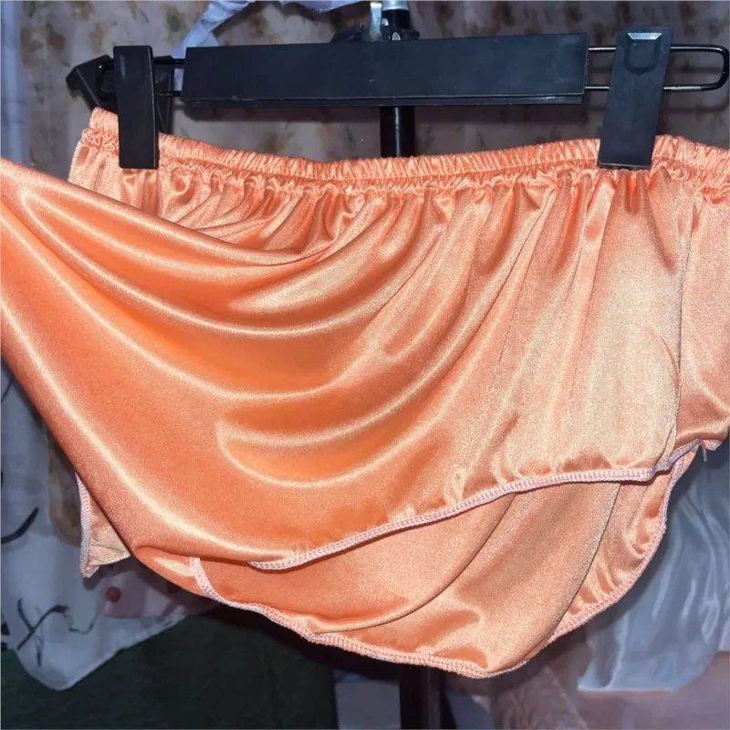 Sexy Elasticity Soft Silky Smooth Touch Panties High-waist Loose Briefs Home Sleeping Underwear Comfortable Breathable Women Man image 3