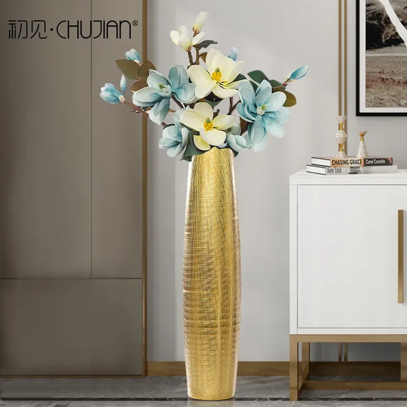 Grand Gold Book Flower Vase Ceramic Large Size Tall Decorative Vases for Luxury Room Aesthetic Vaas Wedding Centerpiece AA50VA