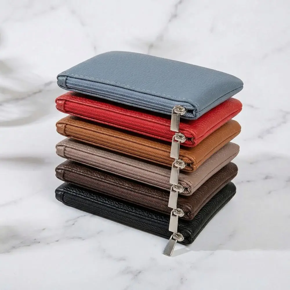 Женский-кожаный-кошелек-для-монет-на-молнии-картхолдер-ключница-высококачественный-мини-кошелек-с-узором-личи-унисекс-однотонные-кошельки