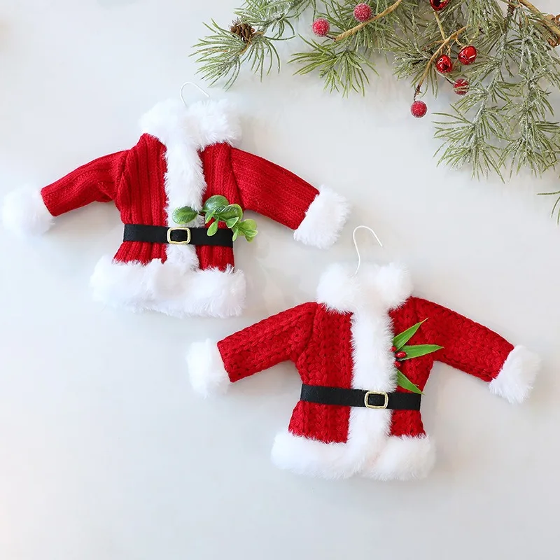

New Knitted Santa Claus Clothes Decoration Pendant Christmas Home Christmas Tree Decoration Holiday Pendant