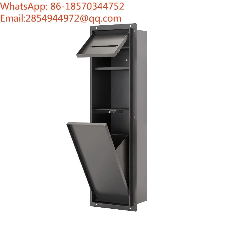 Bathroom Sink Built-in Pre-embedded Trash Bin, 304 Stainless Steel Concealed Bathroom Cabinet