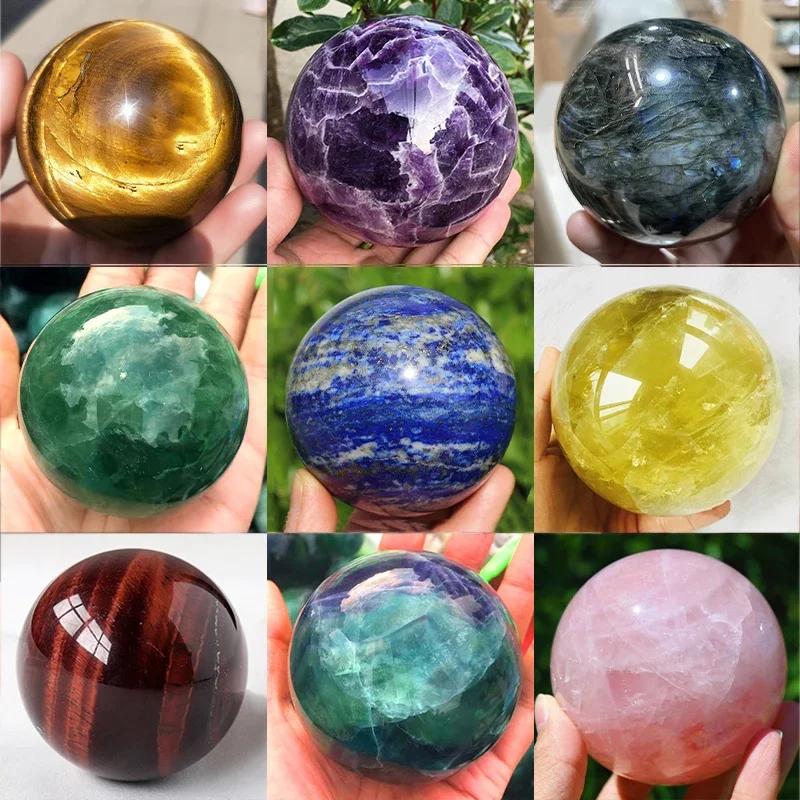 4-7cm Natural Big Crystal Ball Polished Massage Ball Reiki Healing Home Decor Sphere Stone Crafts Natural Mineral Crystal Sphere