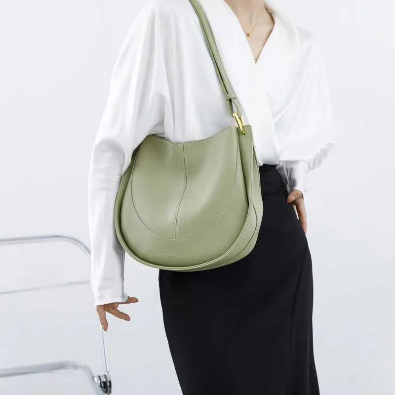 

Трансграничная модная минималистичная женская сумка-тоут, универсальная сумка для подмышек, большая вместительная сумка-ведро в корейском стиле