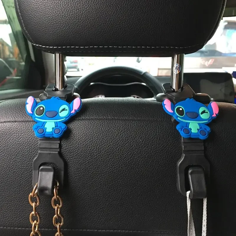 

2pcs/set Disney Stitch Anime Car Hook Cartoon Stitch Figure Hook Car Accessories Seat Hooks Kawaii Shelving Convenience Hooks