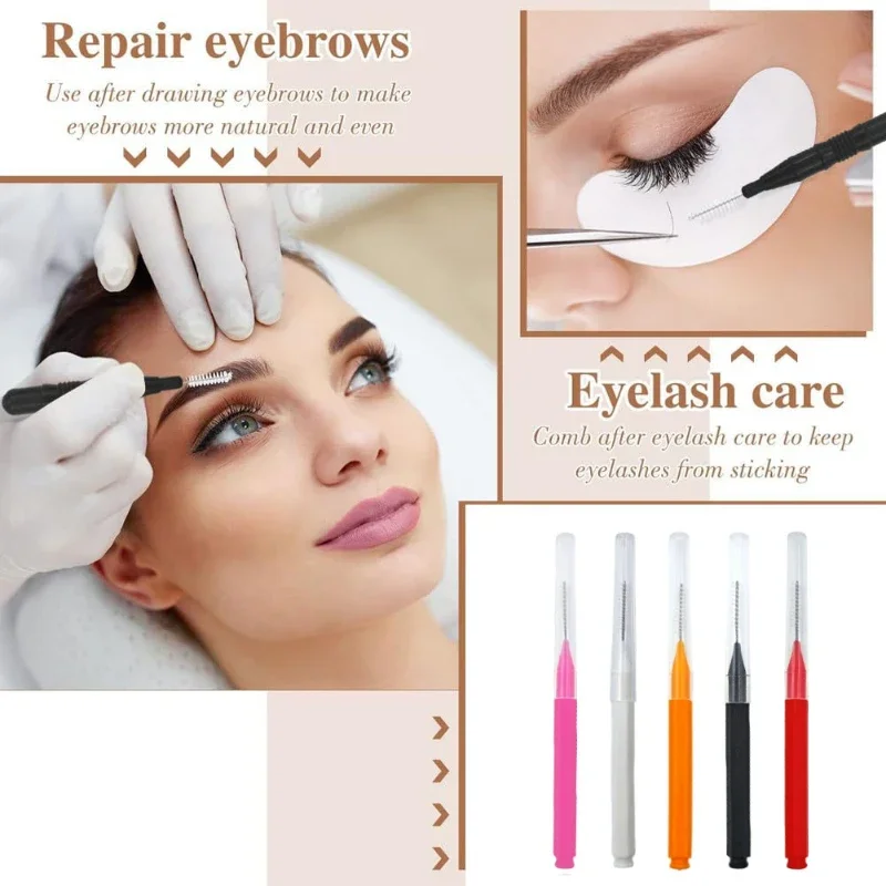 5/10/50 قطعة فرشاة الحاجب الصغيرة الحاجب بيرم فرشاة المتاح الحاجب رفع فرش انحناء مايكرو رمش فرشاة تطبيق أدوات #4
